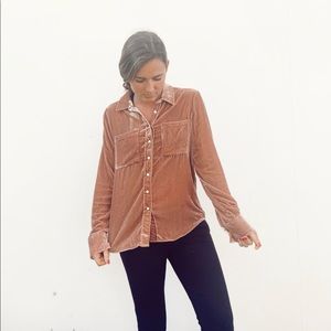 Francesca’s Velvet Button Up